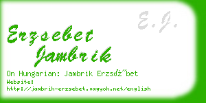 erzsebet jambrik business card